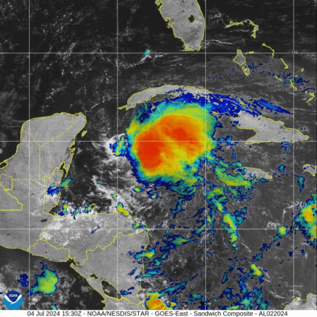a satellite image of a hurricane