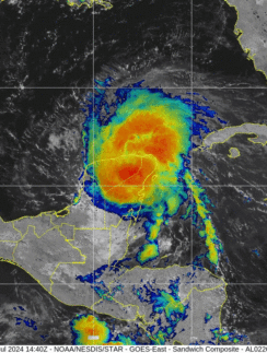 a satellite image of a hurricane