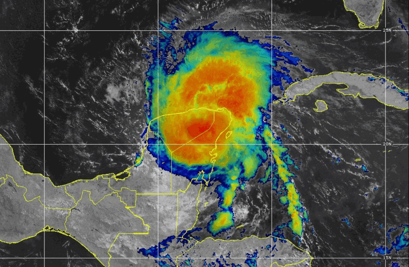 a satellite image of a hurricane