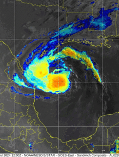 a satellite image of a hurricane
