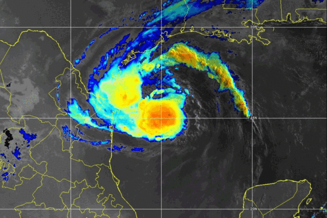 a satellite image of a hurricane