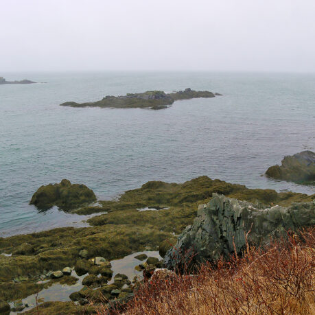a rocky islands in the water