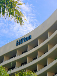 a building with a sign on it