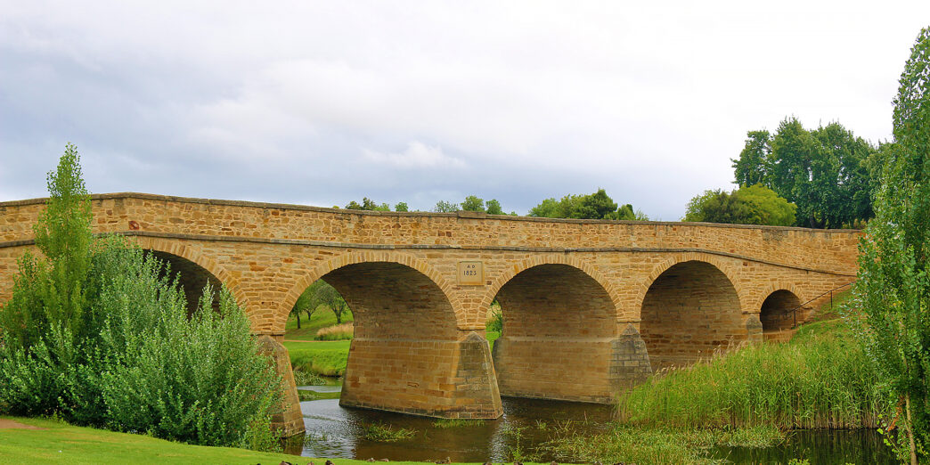 Richmond Bridge with arches over water