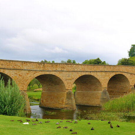 Richmond Bridge with arches over water