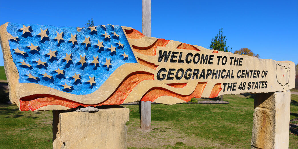a sign with a flag on it