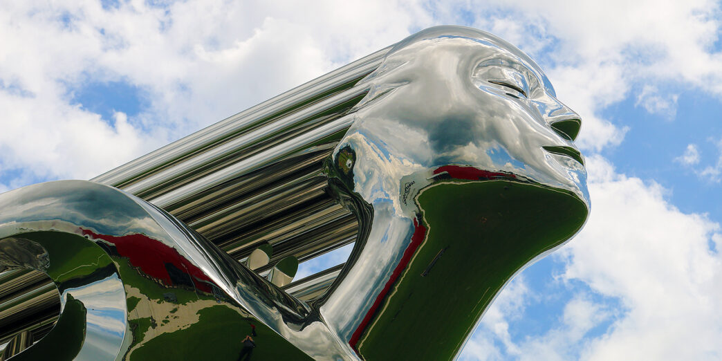 a statue of a woman's face