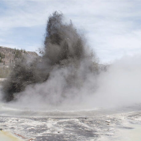 a black explosion in a lake
