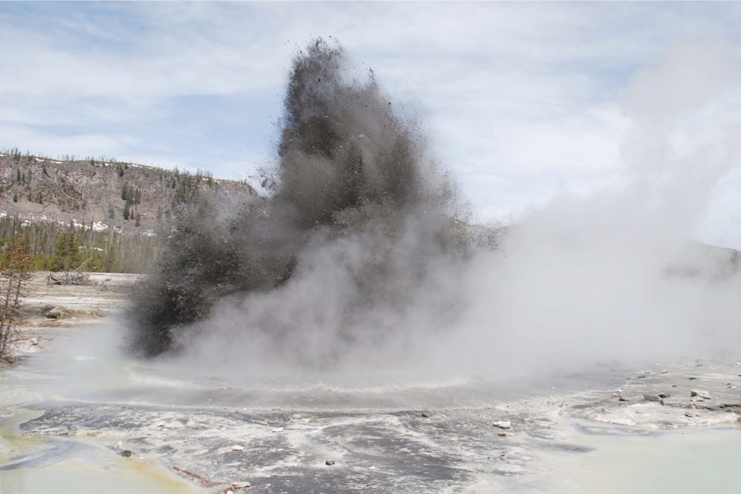 a black explosion in a lake