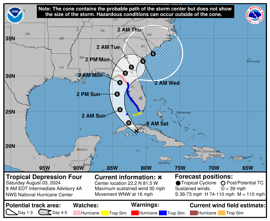 a map of the tropical storm