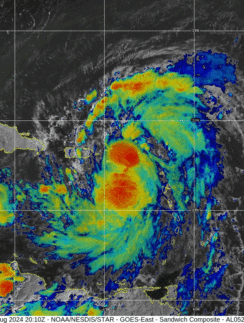 a satellite image of a hurricane
