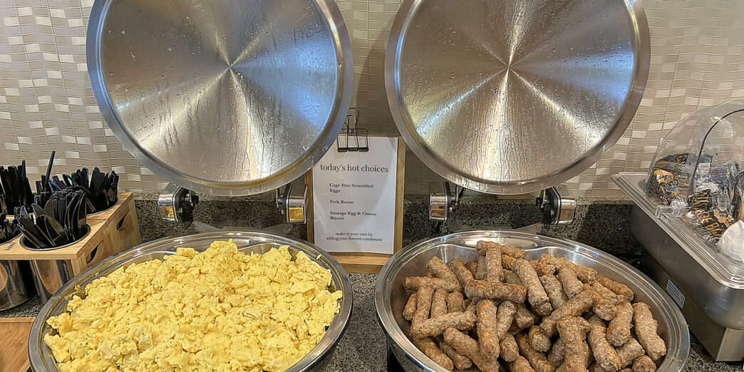 a group of bowls of food