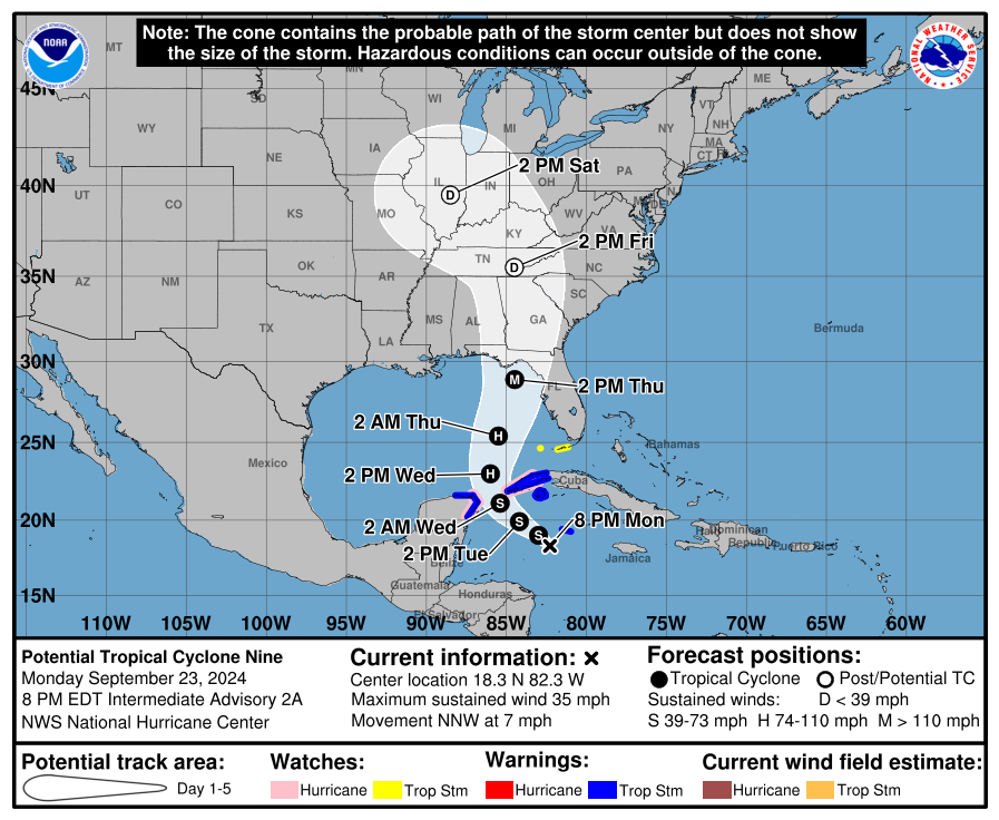 a map of the united states with weather forecasts