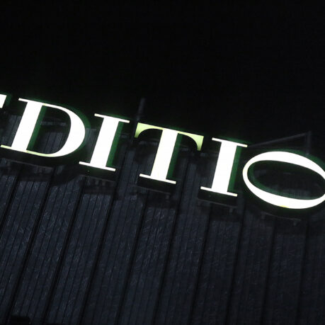 a sign on a building