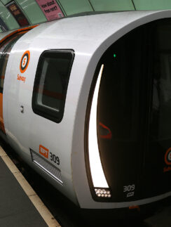 a train in a station