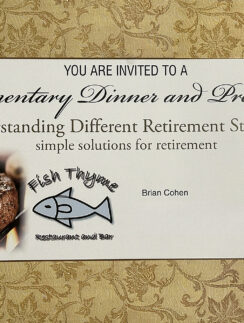 a white card with a picture of a fish and a picture of a fish