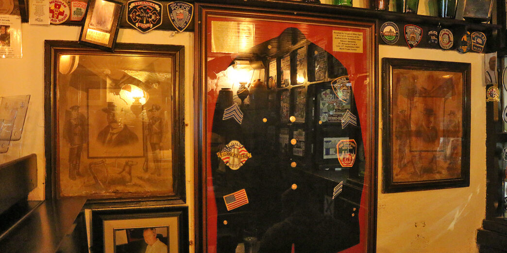 a framed picture of a police officer