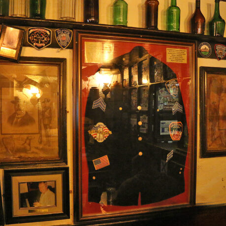 a framed picture of a police officer