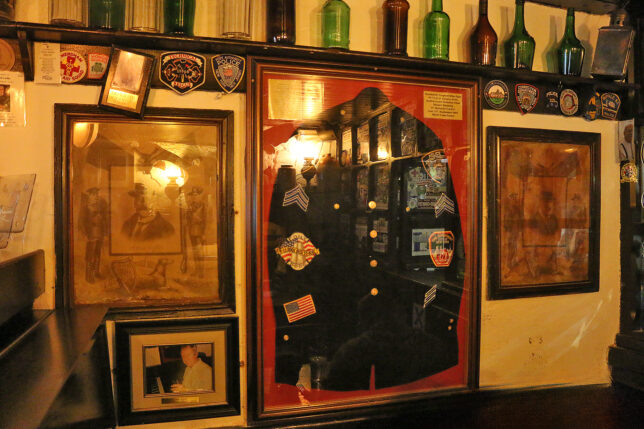 a framed picture of a police officer
