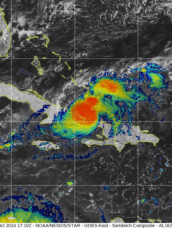 a satellite image of a hurricane