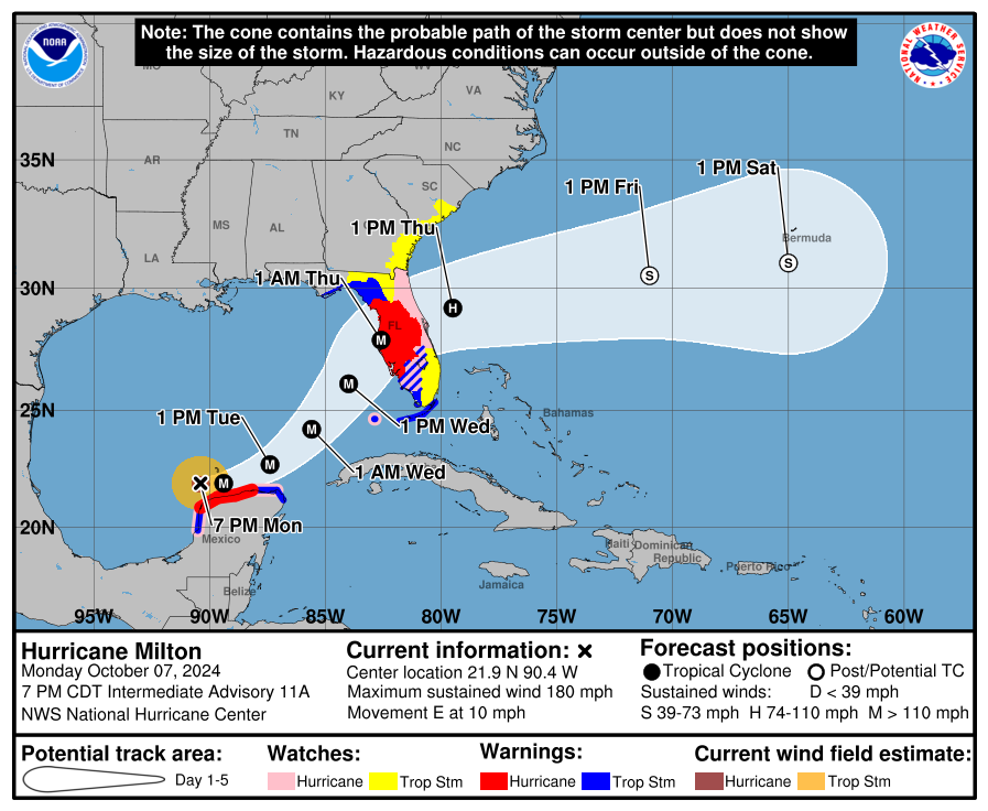 a map of the hurricane