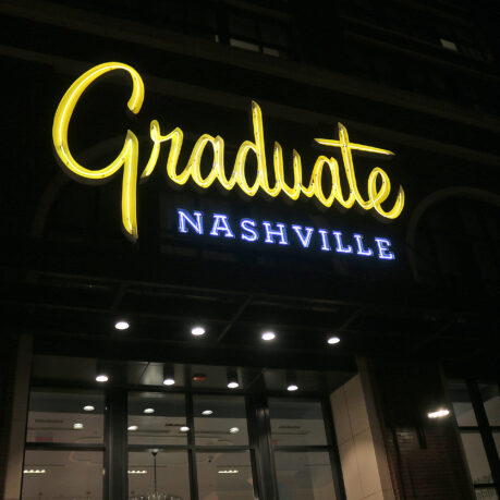 a sign on a building