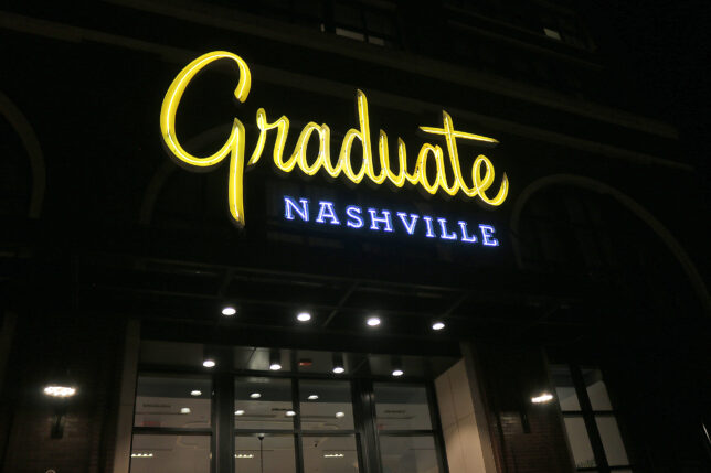 a sign on a building