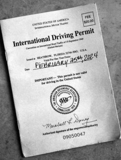 a close-up of a driving permit