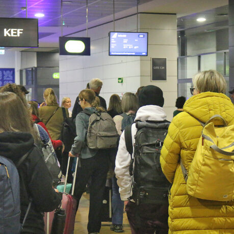 a group of people in a terminal
