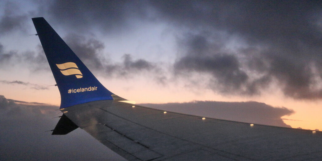 the wing of an airplane