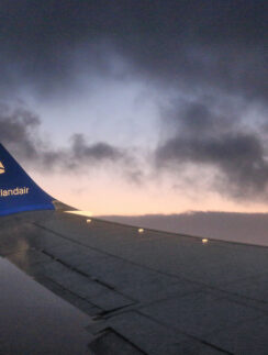 the wing of an airplane