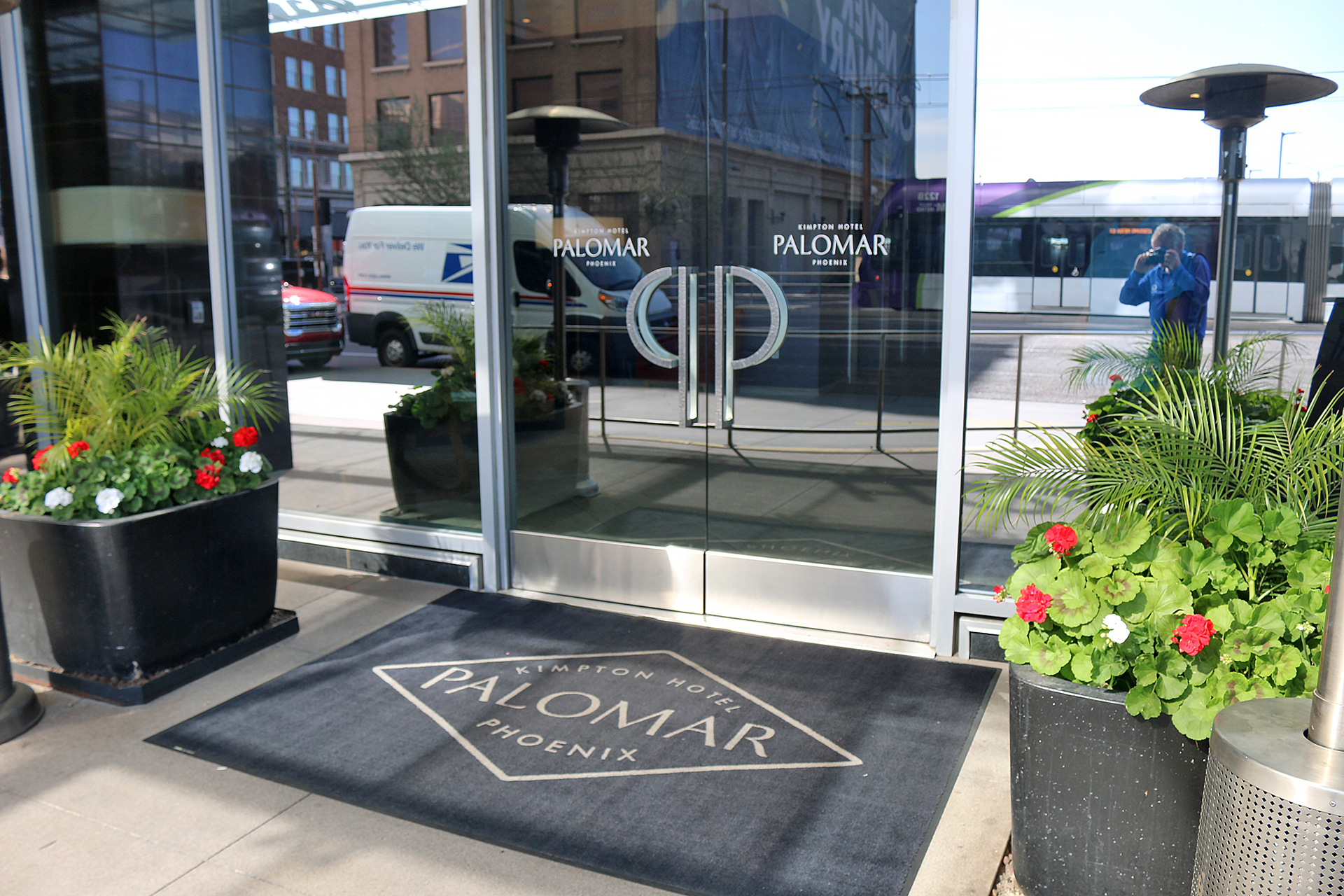 a doormat outside of a building