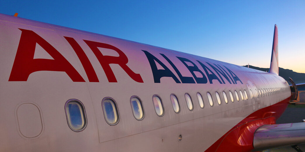 a close up of a plane