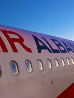 a close up of a plane