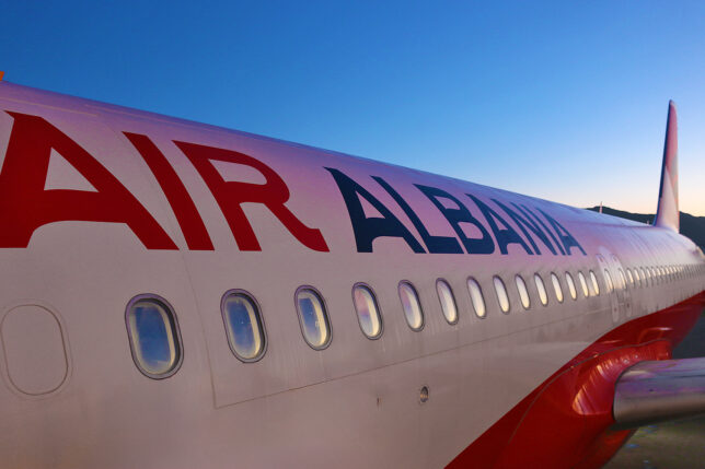 a close up of a plane