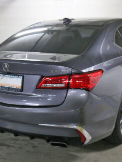 a car parked in a garage