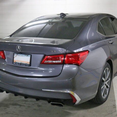 a car parked in a garage