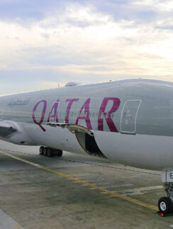 a large airplane on the tarmac