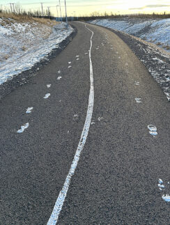 a road with snow on it