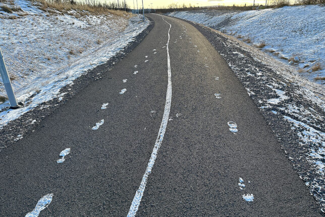 a road with snow on it