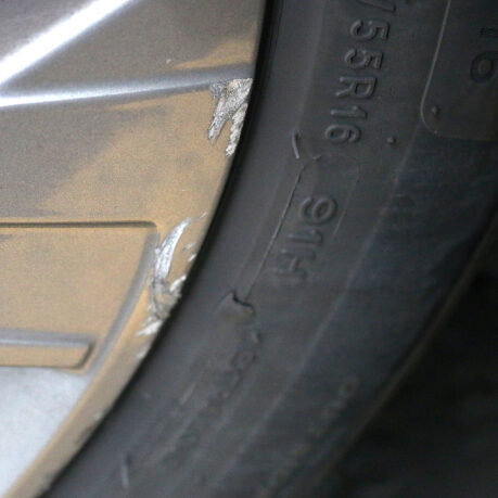 a close up of a tire