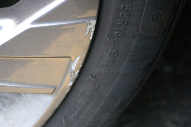 a close up of a tire