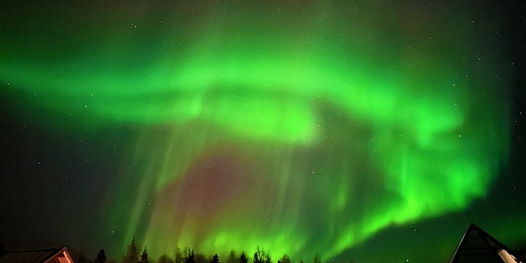 green lights in the sky