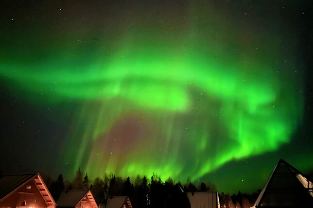 green lights in the sky