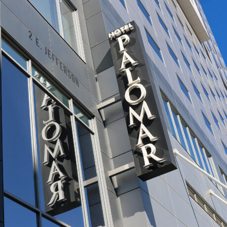 a sign on a building