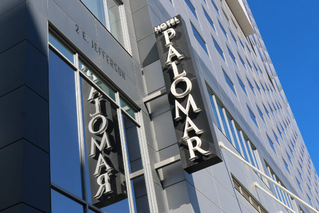 a sign on a building