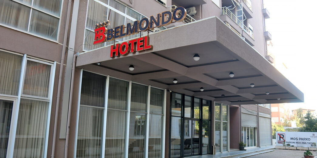 a building with a sign on the front