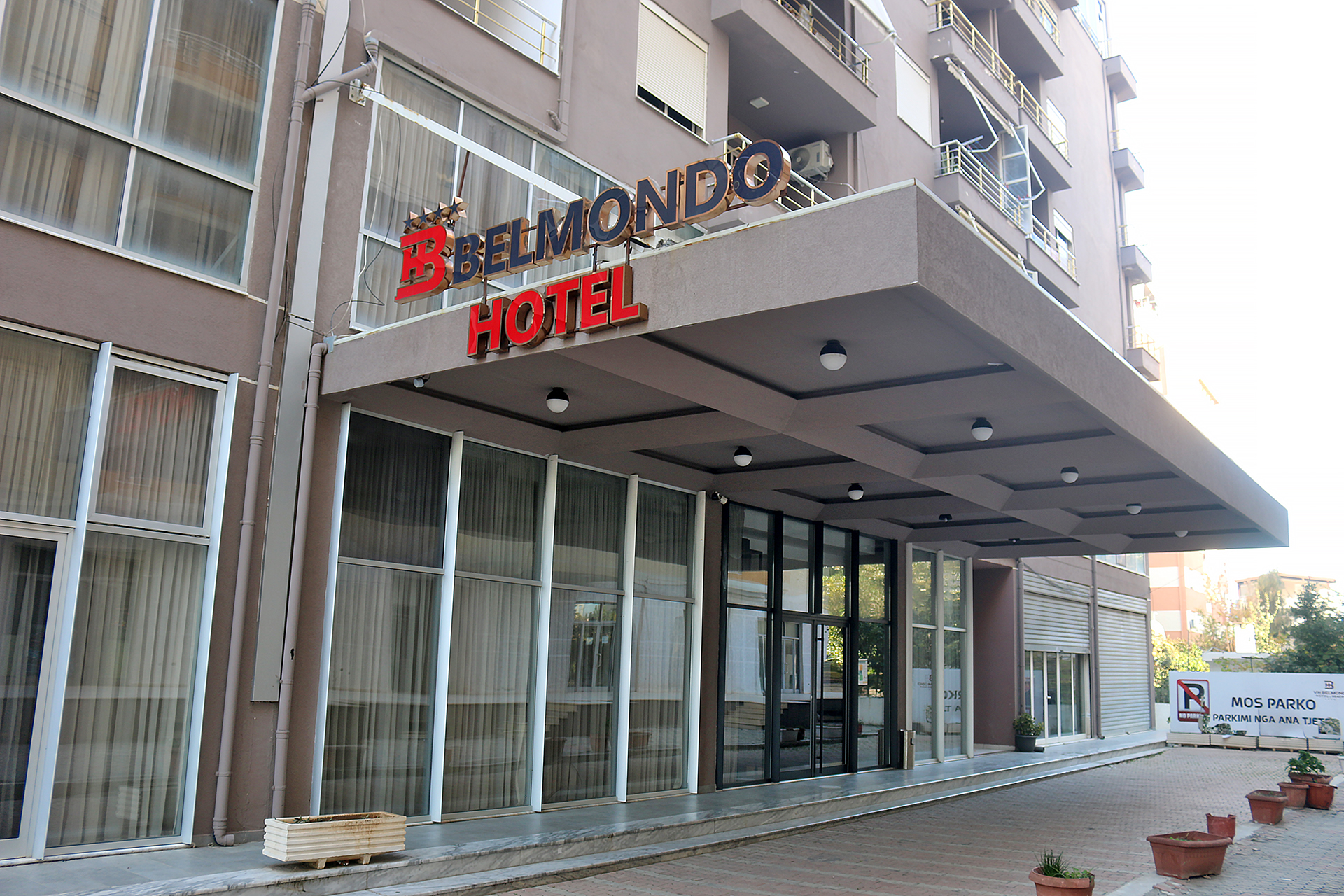a building with a sign on the front