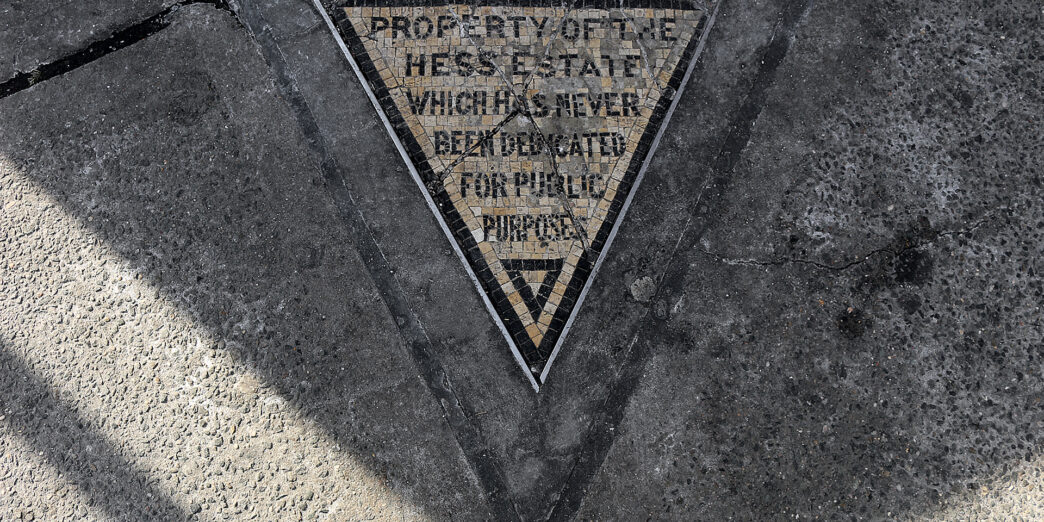 a sign on the ground