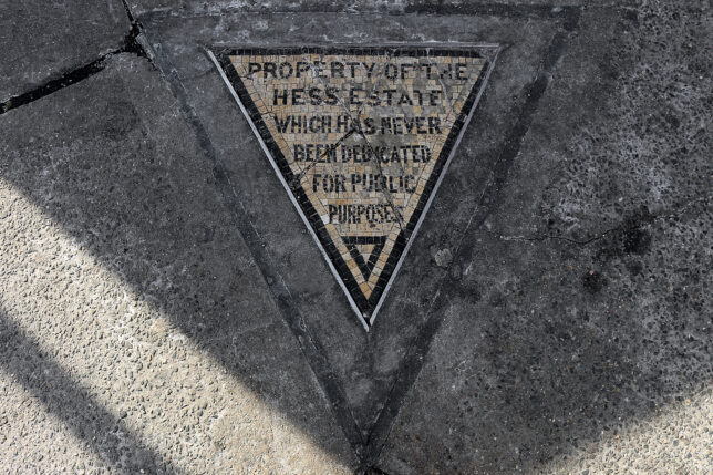 a sign on the ground